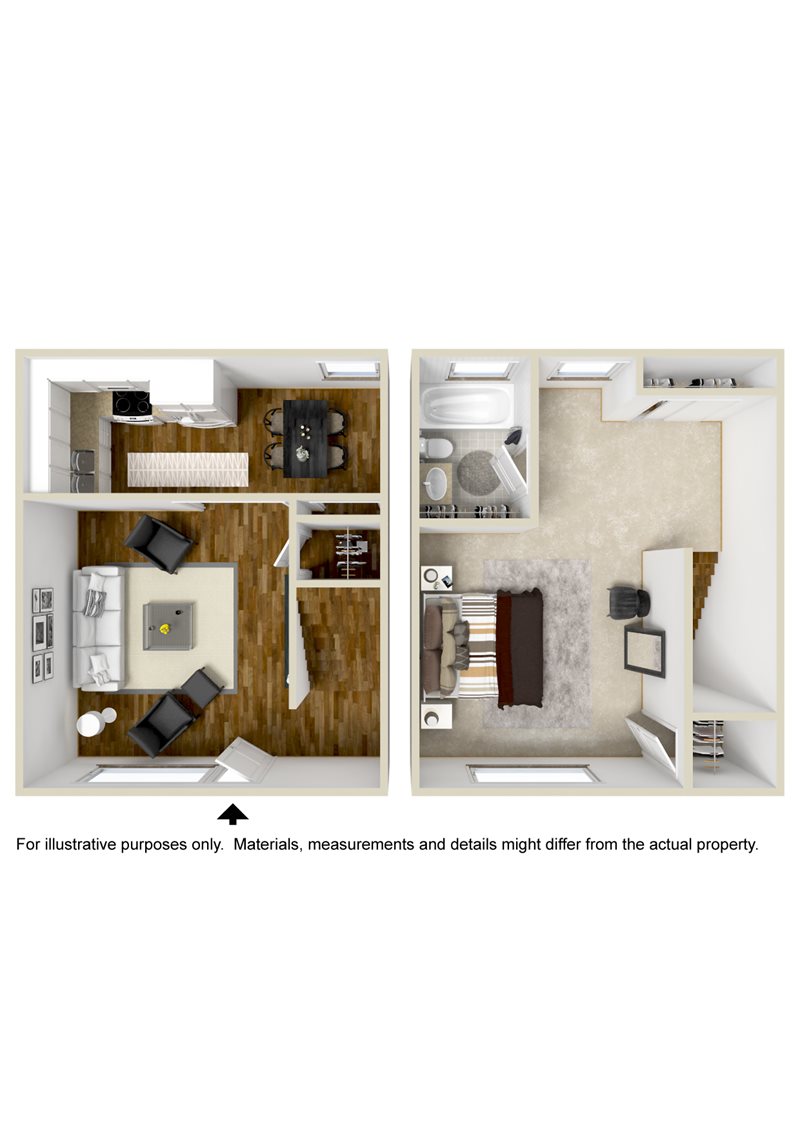 One Bedroom Townhome Home Design Ideas