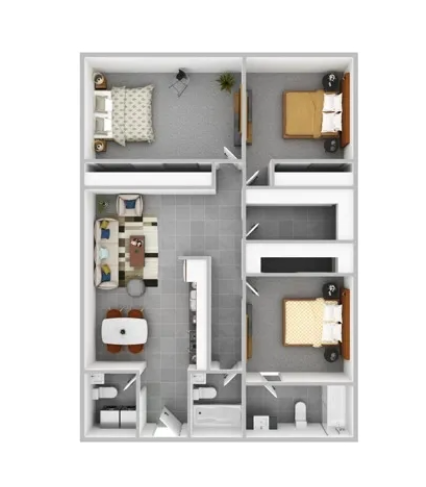 3 Bedroom Apartment – 5470 Riverdale Rd #Q-04, College Park, GA 30349